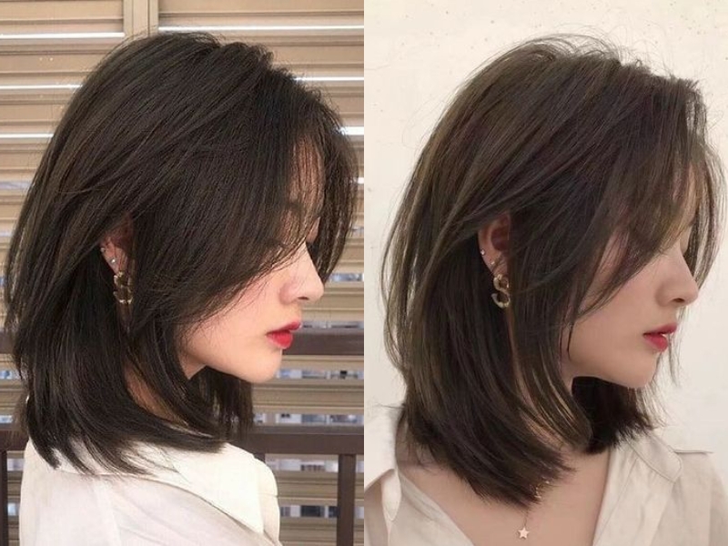 Tóc mullet layer hai mái uốn cụp đuôi (Nguồn: kbeautyaddiction.com)