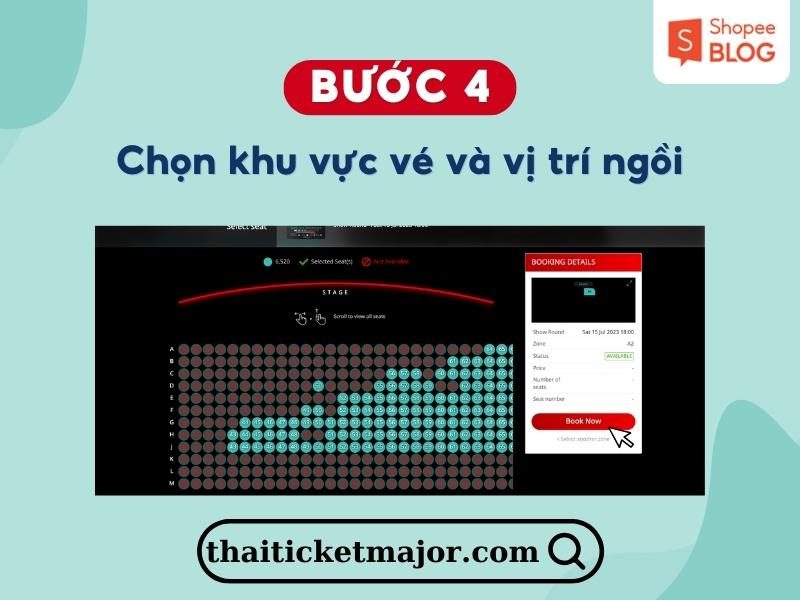 Chọn vị trí chỗ ngồi trên seatmap 