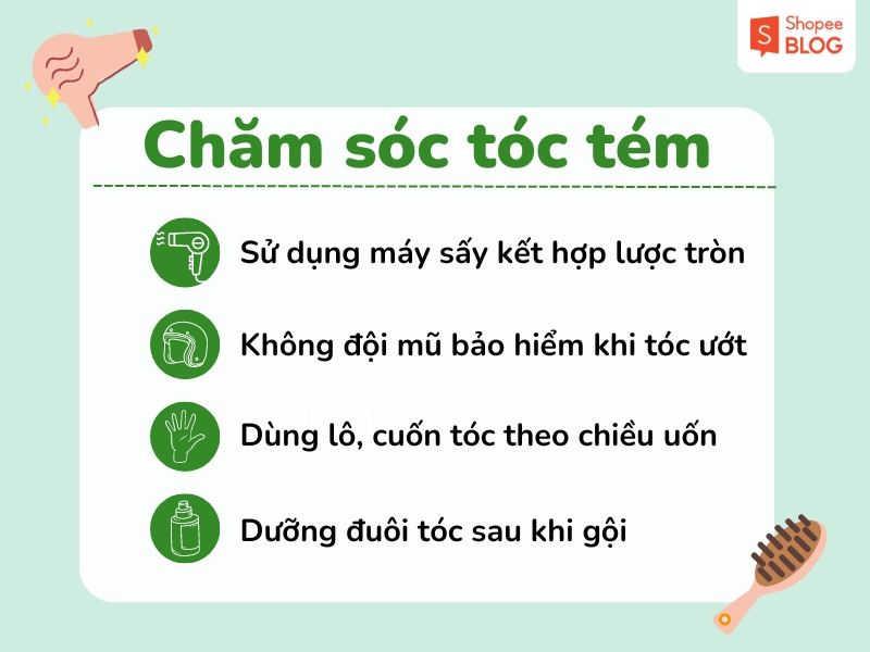 Chăm sóc tóc tém đúng cách (Nguồn: Shopee Blog)