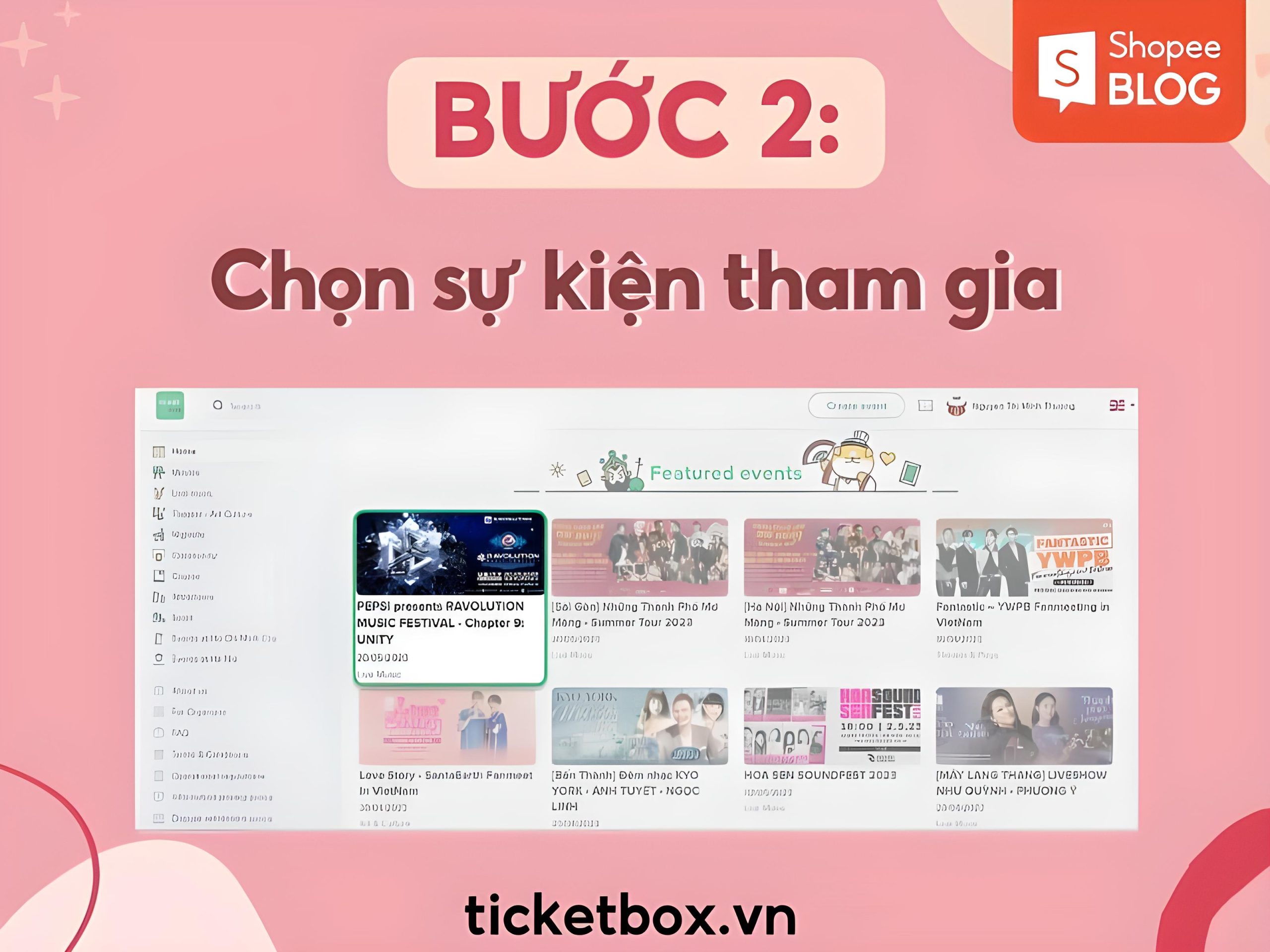 Chọn vào banner của concert muốn tham gia