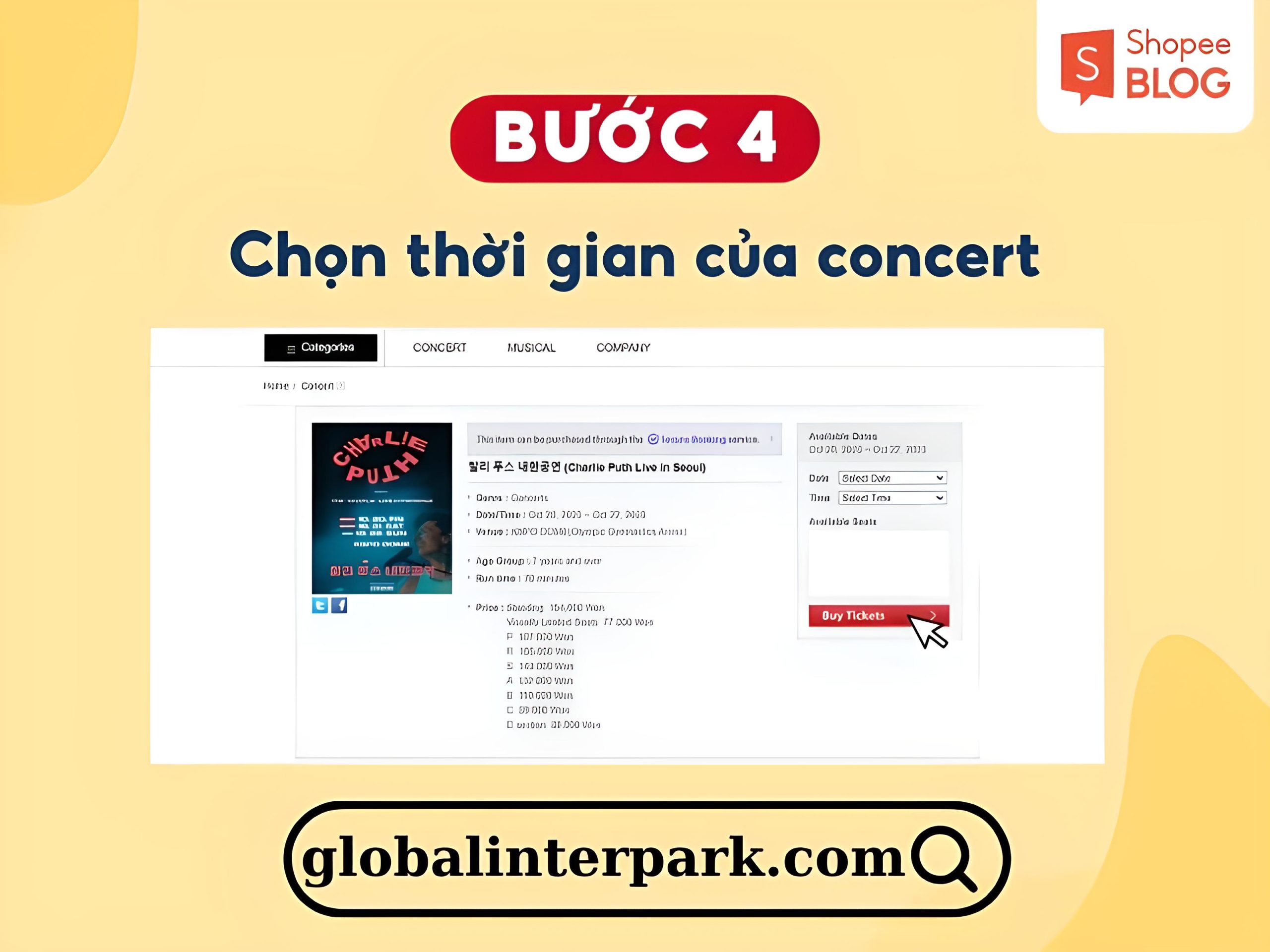 Chọn thời gian buổi biểu diễn 