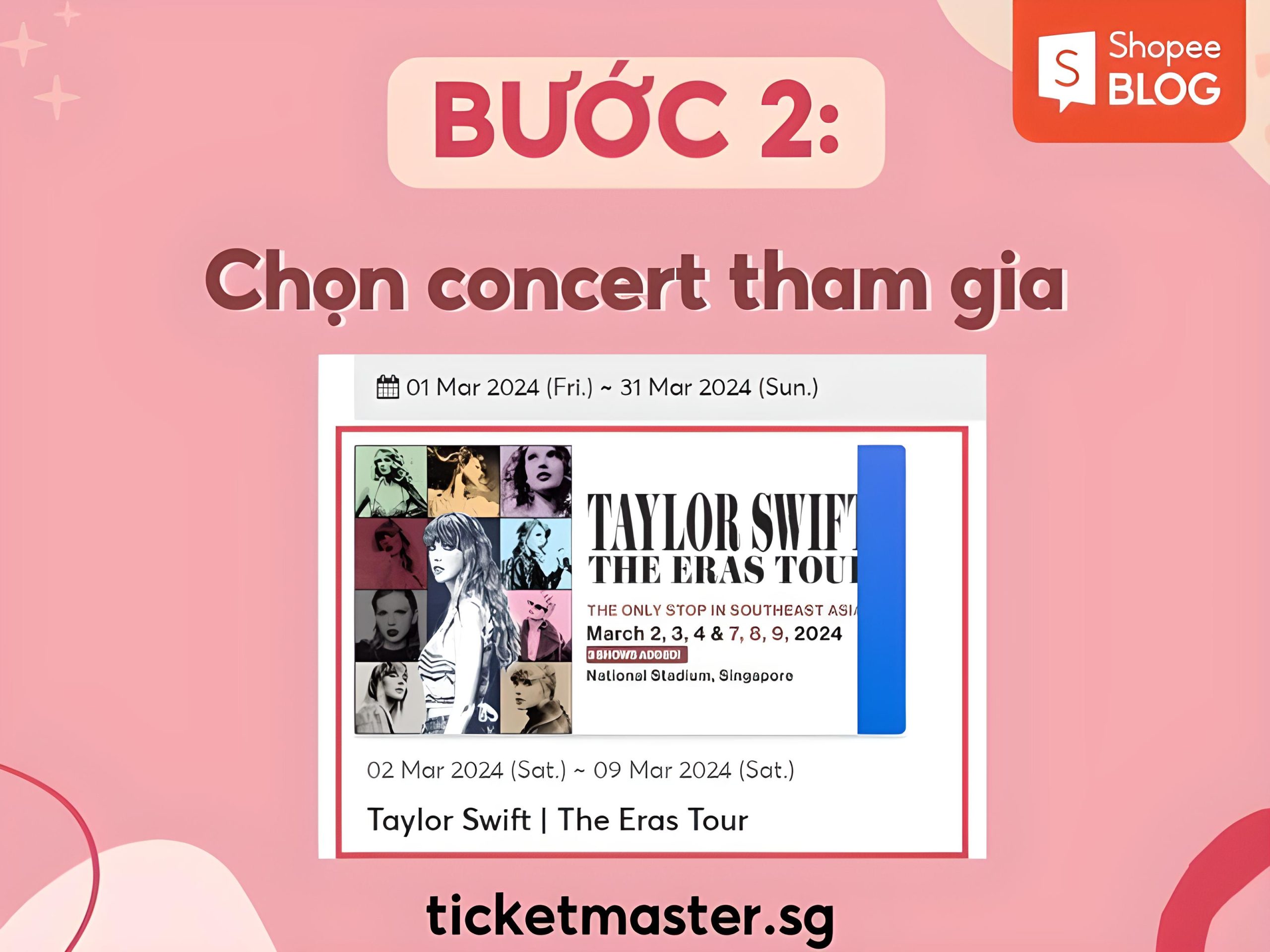 Chọn concert mà mình muốn tham gia 