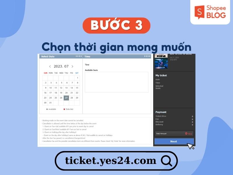 Bạn chọn thời gian xem concert phù hợp