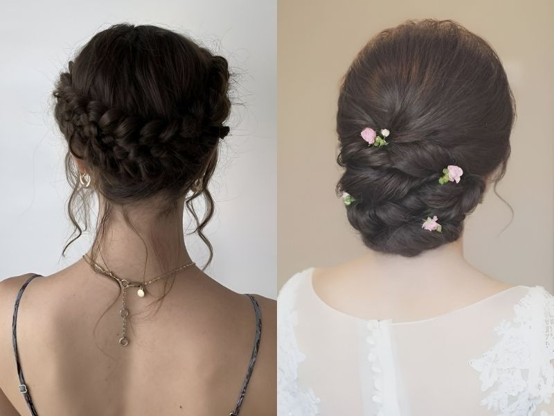 Tóc búi kết hợp với tết tóc đem đến vẻ ngoài sành điệu (Nguồn: Ferglez - pinterest, Hairstyle Idea)