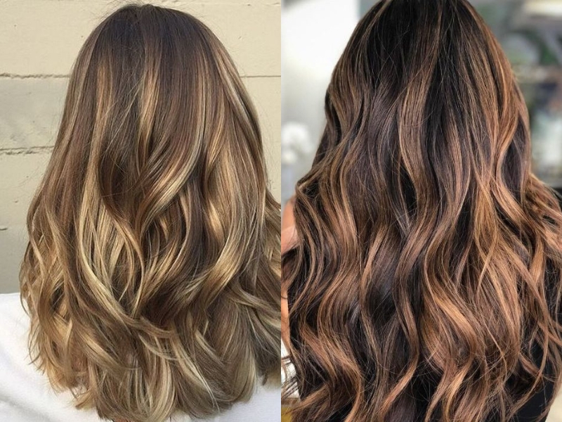 Tóc balayage không cần tẩy sát da đầu và không cần tẩy toàn bộ tóc 