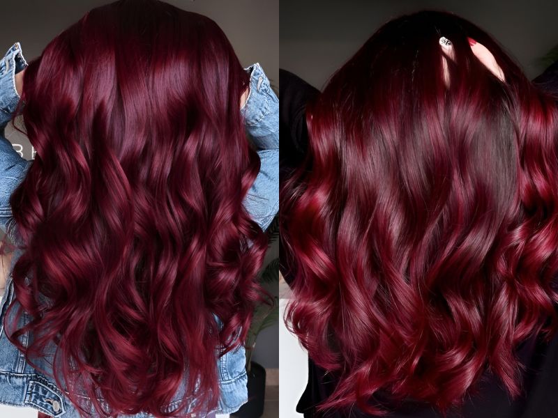 Nhuộm tóc màu đỏ rượu vang truyền thống (Nguồn: behindthechair.com, feedingtrends.com)