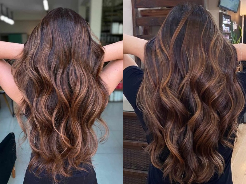 Có nhiều cách phối màu khác nhau khi nhuộm balayage nâu hạt dẻ