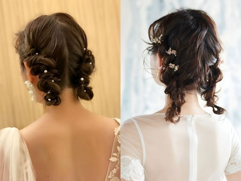 Cách bới tóc đi tiệc giúp bạn nữ trông sang trọng hơn (Nguồn: Hairstyle Idea, withonline.jp)