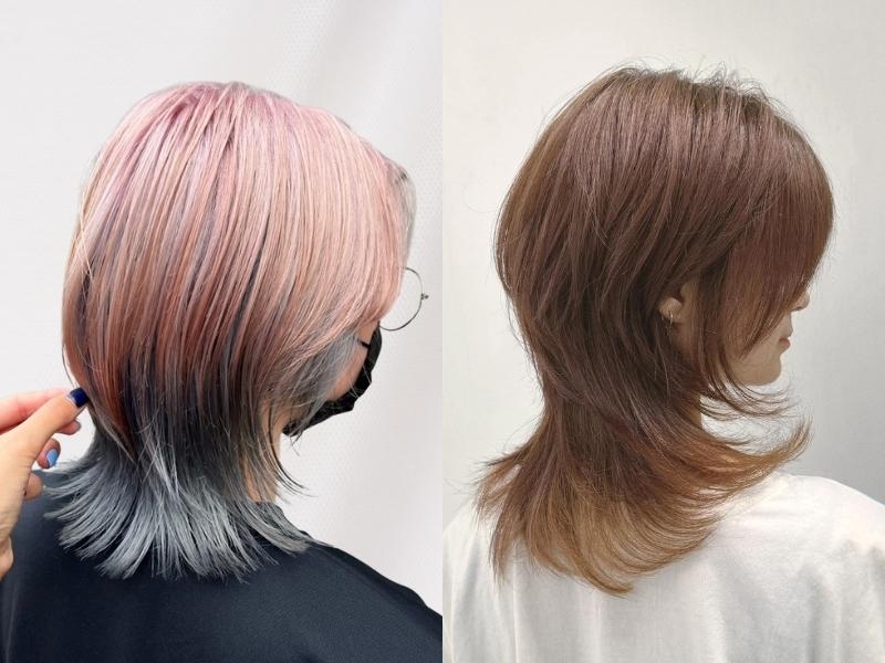 Mặt sau của kiểu tóc bob layer Wolf cut