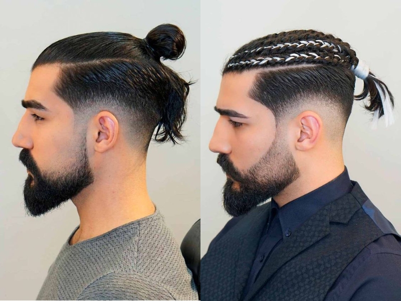 Top knot cạo hai bên (Nguồn: menshaircuts.com)