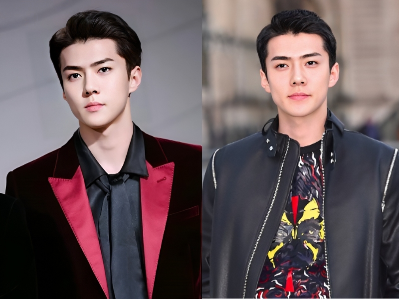 Side part 6 4 vuốt ngược cho chàng cá tính. (Nguồn: Miss Pocky - EXO Sehun Fansite, OHMilk - EXO Sehun Vietnam Fanpage)