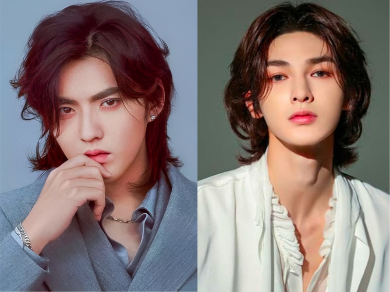 Mullet nam hai mái dài uốn sang trọng. (Nguồn: Bạn bè HiKris - KRIS WU - WU YIFAN 's Vietnam Fanpage)