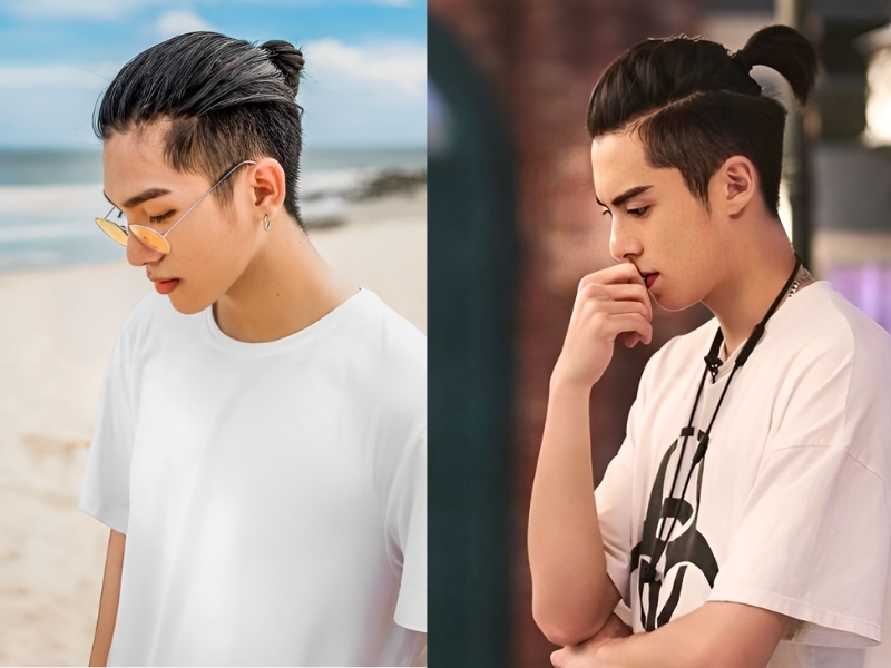 Tóc top knot nam cá tính cho chàng hiện đại. (Nguồn: Karen - Pinterest)