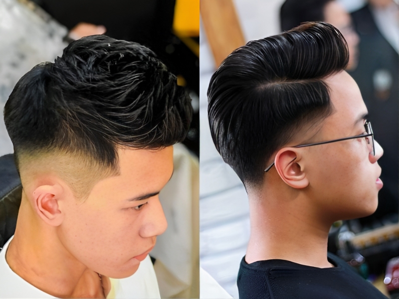 Tóc Pompadour cực chất cho nam giới có dáng mặt dài (Nguồn:2Vee hair station)