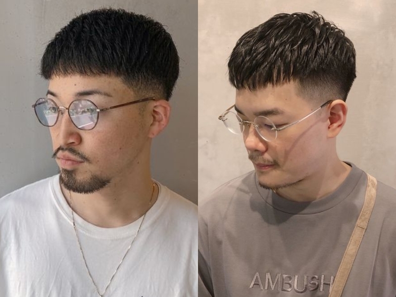 Phần tóc của kiểu mohican mái ngố thường được vuốt thẳng xuống phía dưới (Nguồn: beauty.hotpepper.jp)