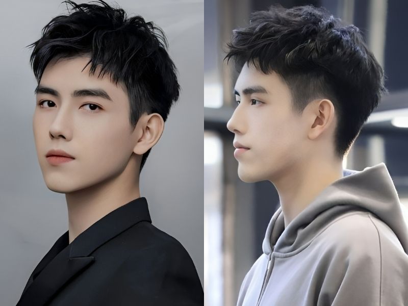 Kiểu tóc layer nam mặt tròn (Nguồn: Chen Feiyu, menhairstyle.com)