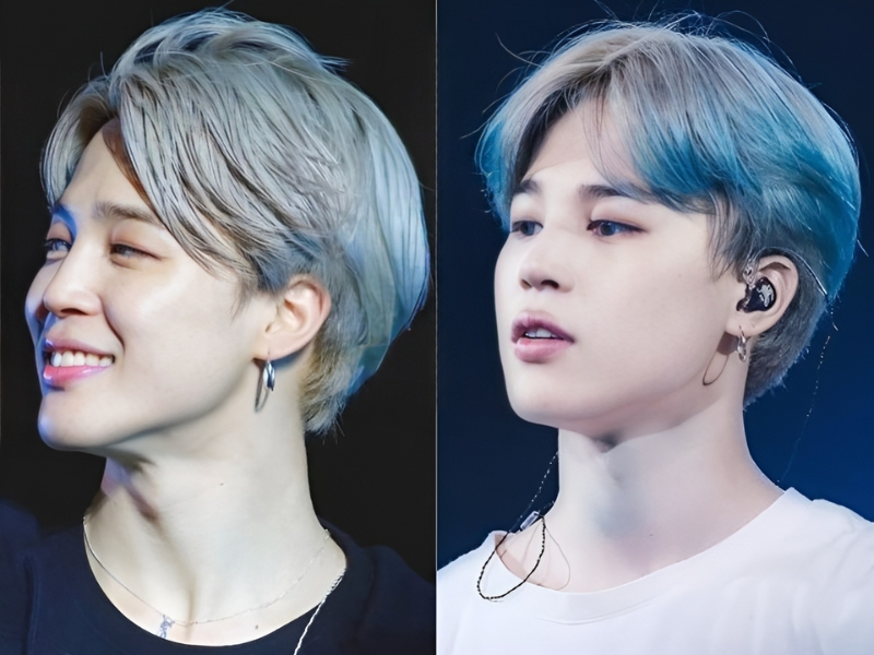 Màu tóc xanh khói nam cực kì thời thượng và cuốn hút (Nguồn: Jitamin - BTS Jimin Vietnamese Fanpage)