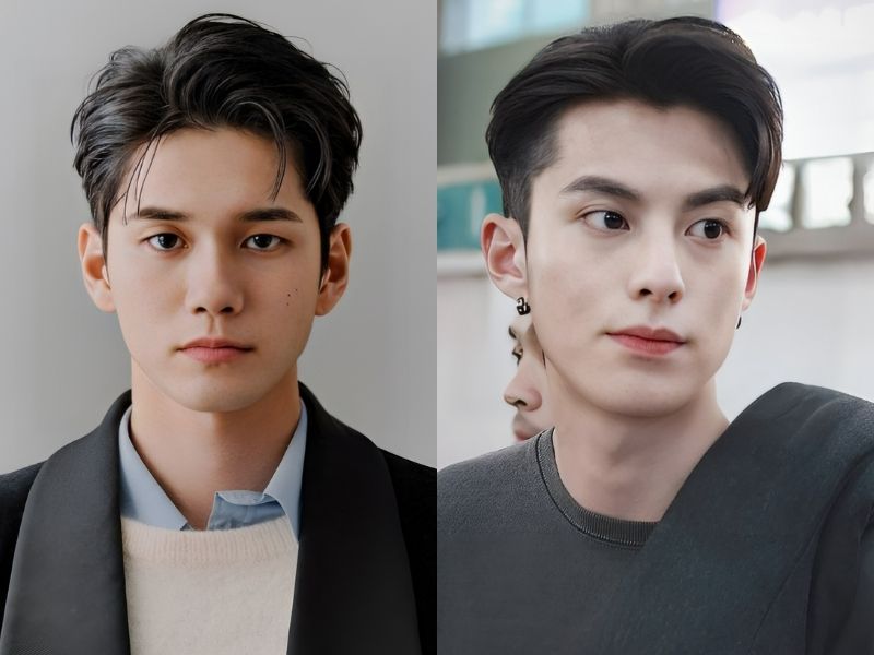 Phá cách thời trang độc đáo với kiểu tóc two block side part (Nguồn: stylishtomboy.com, mydramalist.com)