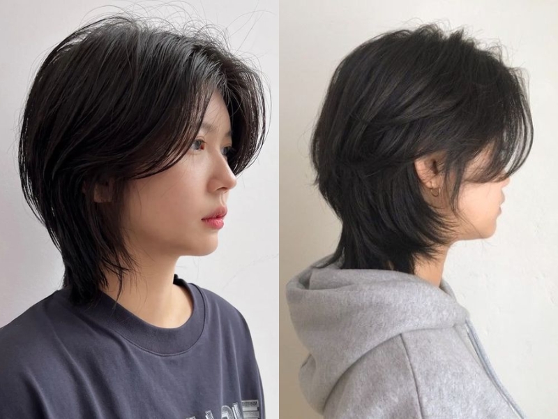 Tóc mullet ngắn Hàn Quốc duyên dáng 