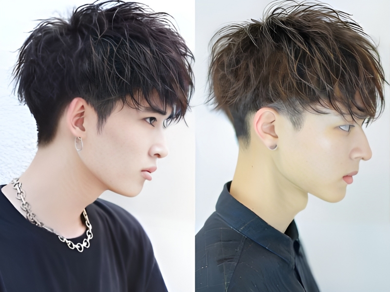 Tóc undercut texture cho nam mặt tròn (Nguồn: beauty.yahoo.co.jp)