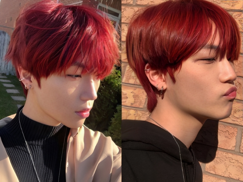 Màu đỏ cherry là màu tóc đẹp cho nam da ngăm rực cháy nhất (Nguồn: tr.savefrom.net) 