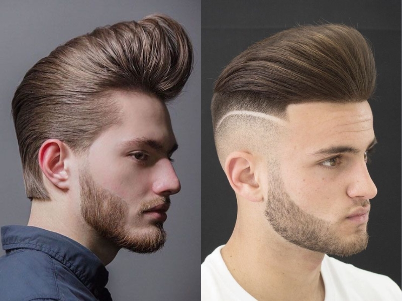 Kiểu tóc Full-Volume Pompadour hợp với những bạn nam có râu 