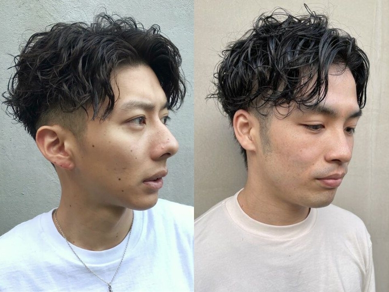 Tóc side part rủ uốn xoăn lọn nhỏ vô cùng phá cách 