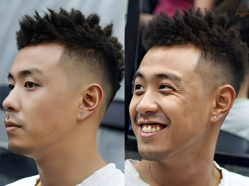 Tóc short quiff xoăn xù cực kỳ ấn tượng với phong cách độc đáo 