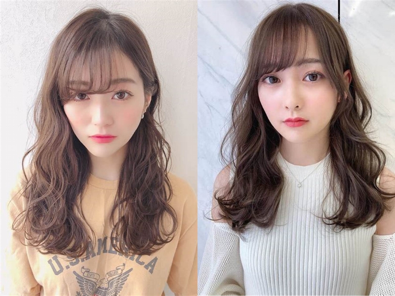 Tóc mì tôm với mái thưa (Nguồn: maquia.hpplus.jp, hair.cm)