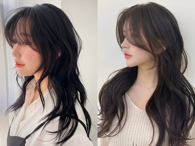 Tóc layer mullet kết hợp uốn xoăn nhẹ (Nguồn: kbeautyaddiction.com)