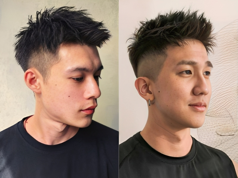 Tóc short quiff vô cùng gọn gàng, lại trẻ trung, lịch lãm cho các bạn nam 