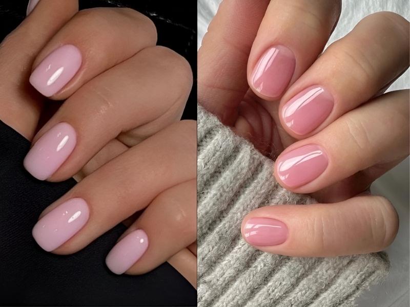 Các mẫu màu nail đẹp tôn da màu hồng pastel