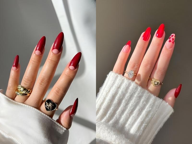 Nail đỏ móng nhọn giúp nàng vừa táo bạo vừa cuốn hút (Nguồn: HowLifeStyles, KAYNULI | Fashion, Lifestyle & Travel)