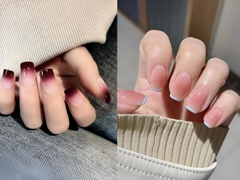 Các mẫu nail sơn màu thạch 