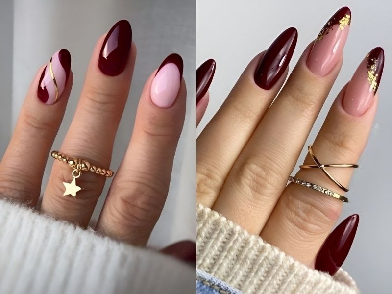 Những Mẫu nail đỏ đô