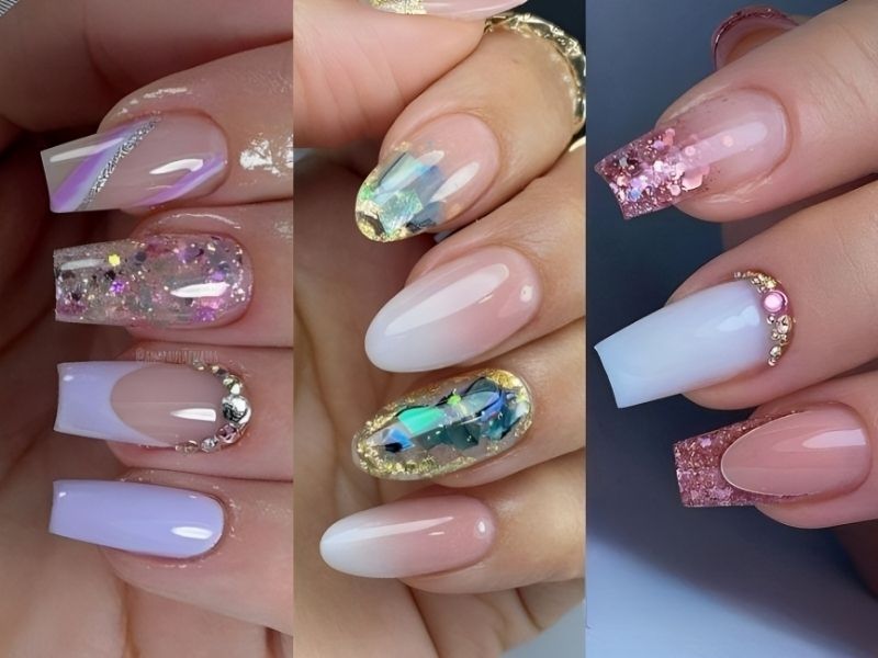 Những mẫu nail ẩn kim tuyến 