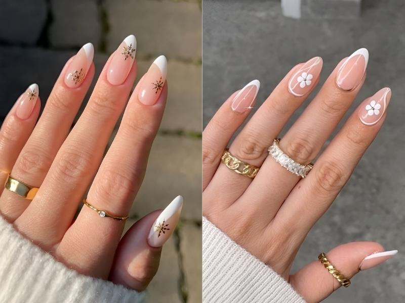 Nail french nhọn vừa thanh lịch vừa quý phái (Nguồn: คຖi๓ē♦Şēຖpคi, HowLifeStyles)