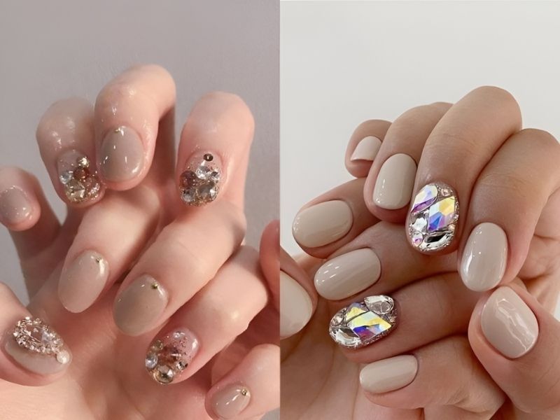 Nail đính khối đá đẹp mắt