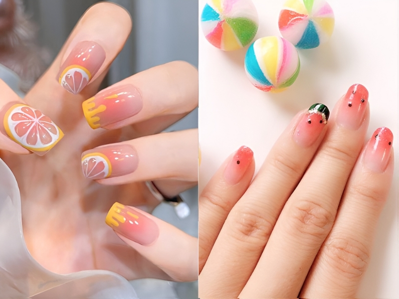 Bất ngờ với 7 bước vẽ nail dưa hấu | dưa hấu, móng tay, móng màu hồng