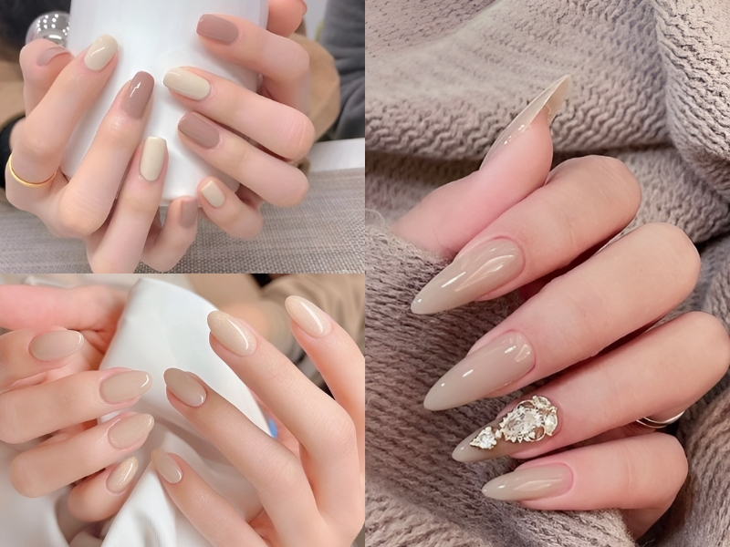 Nail cô dâu màu nude. (Nguồn: Silvana Luna - Pinterest)