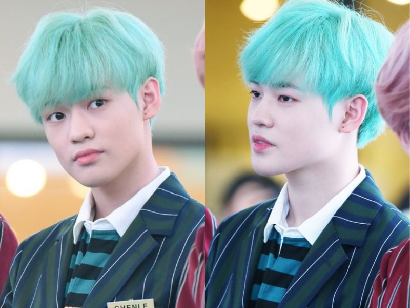 Tóc xanh rêu sáng (Nguồn: Jaehyun'un Mark'ı - Pinterest)