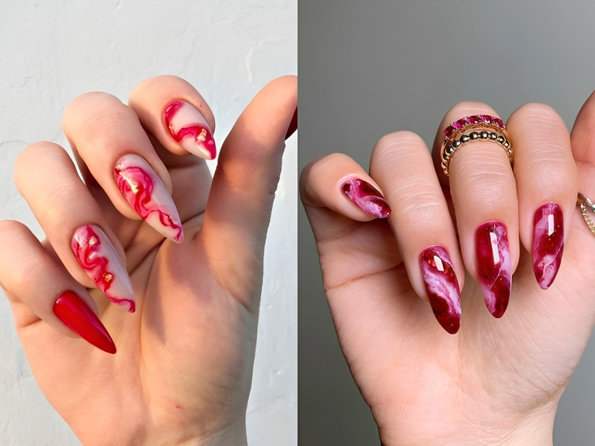 Cách vẽ mẫu nail Gel Loang Vân Đá – KellyPang Nail