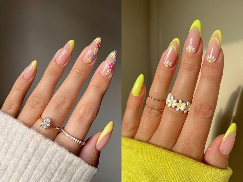 Các nàng có thể kết hợp nail màu vàng với các họa tiết mình yêu thích (Nguồn: churchf)