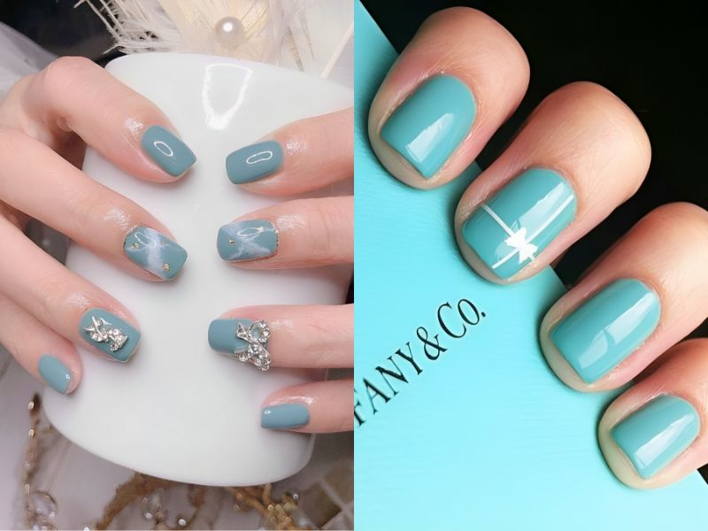 Tham khảo 100 kiểu nail màu xanh sành điệu, cuốn hút