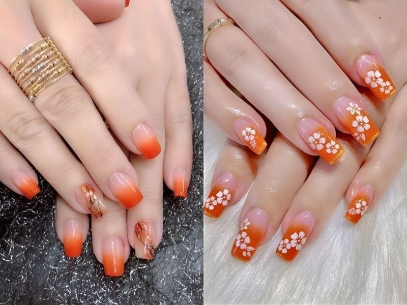 30+ mẫu nail màu cam cháy đẹp HOT nhất hiện nay | Seoul Academy