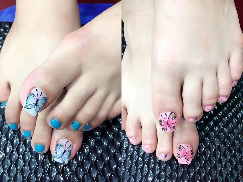Nails vẽ hoa đơn giản | Móng chân, Móng tay, Nghệ thuật móng chân