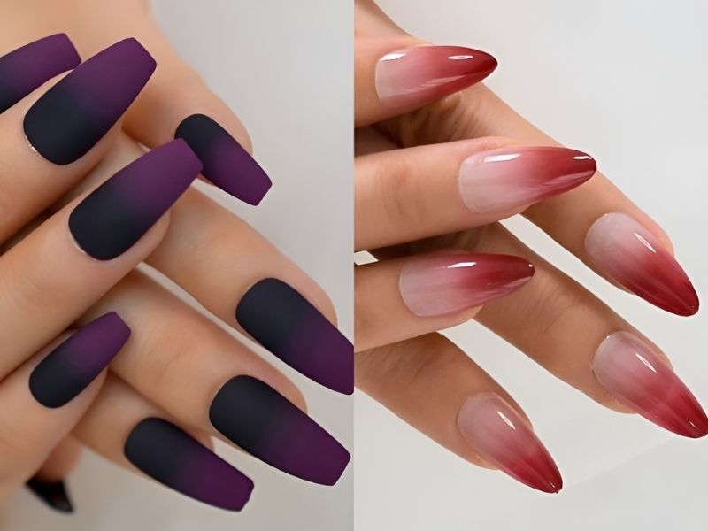 Những mẫu nail dài đẹp hiệu ứng màu ombre (Nguồn: thefab20s.com)