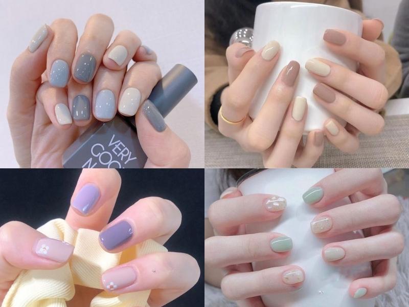 Các mẫu nail Hàn Quốc sơn mỗi ngón một màu