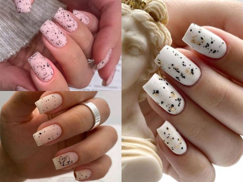 Mẫu nail muối tiêu (Nguồn: Cristina – Pinterest)