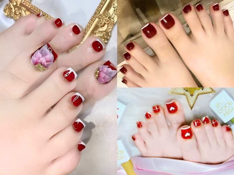 20 ý tưởng Nail Chân Màu Đỏ hàng đầu trong năm 2024